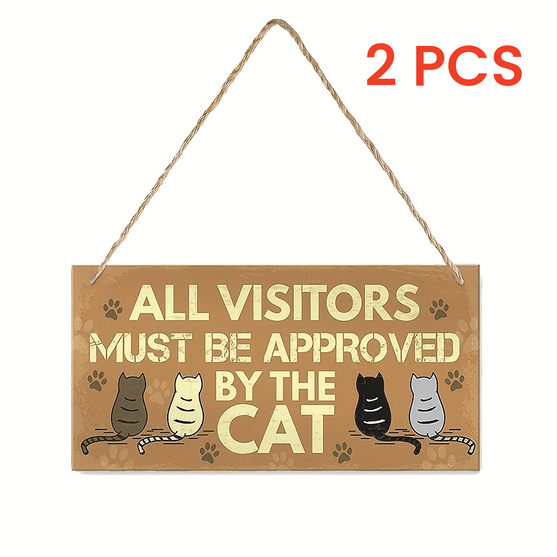 

2pcs, Composite Board Pet Wooden Sign, Art Wooden Cat Sign Decoration, Indoor Cat Pet Wooden Sign, Sign Hanging Plaque Wall Decor For Home Room Garden Decor