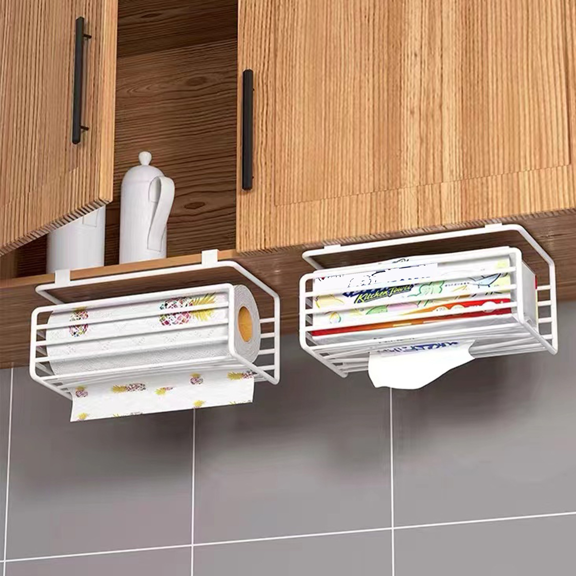no drill multi functional kitchen paper towel holder with thickened dispenser space saving bathroom bedroom organizer heavy duty adjustable roll box shelf for   Product details 1