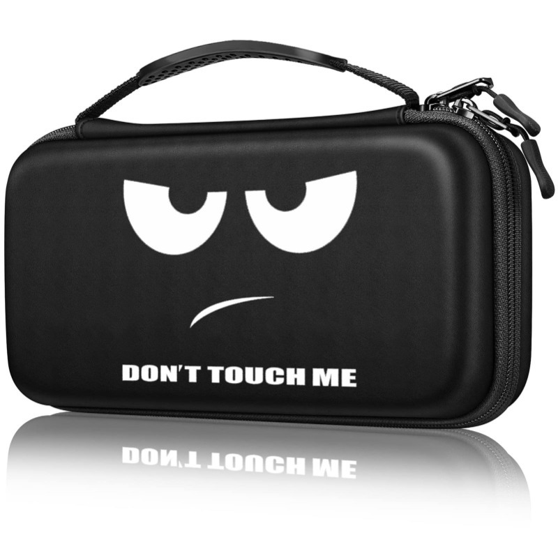 

Eva Carrying Case For Switch Oled - "" Design, Portable Storage Bag With Rotating Zipper Closure And Cartoon Face Graphic