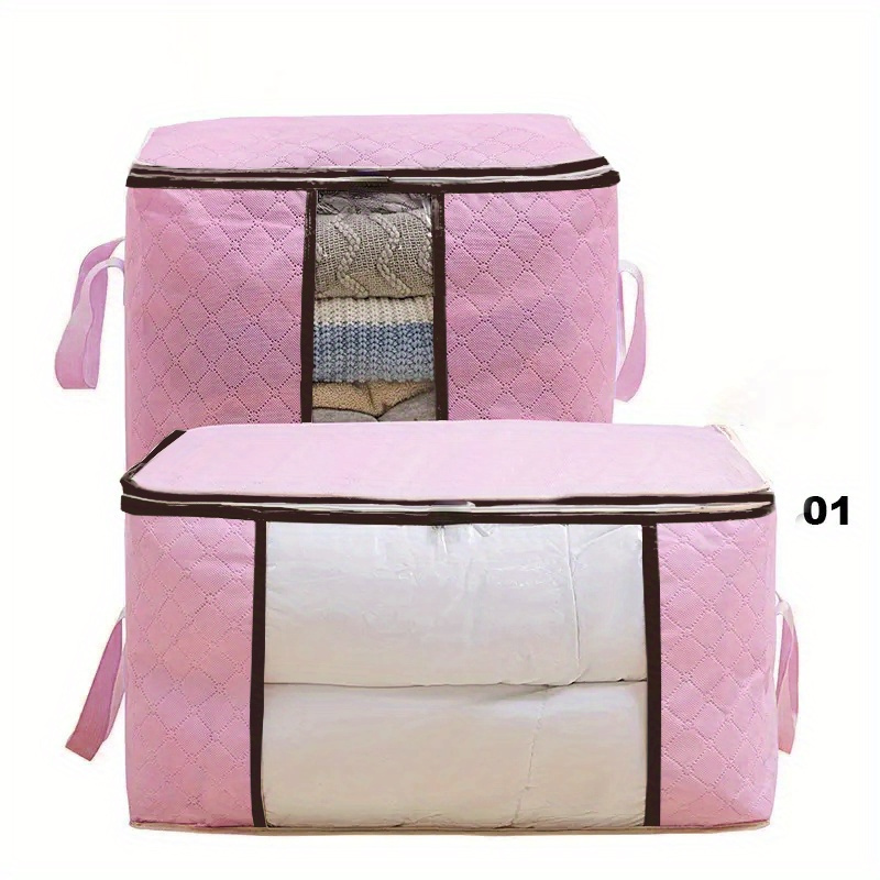 extra large closet organizer bag with clear window   zippers space saving storage for bedding comforters more details 8