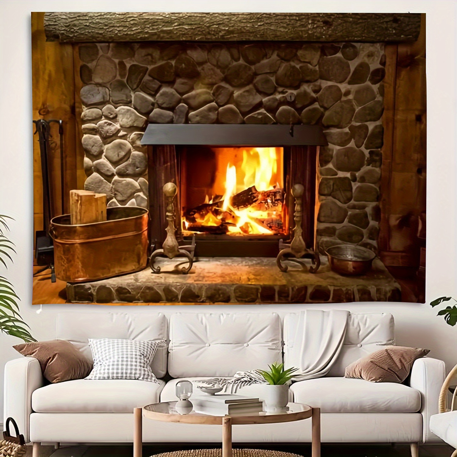1pc fireplace pattern tapestry, wall hanging tapestries, wall art