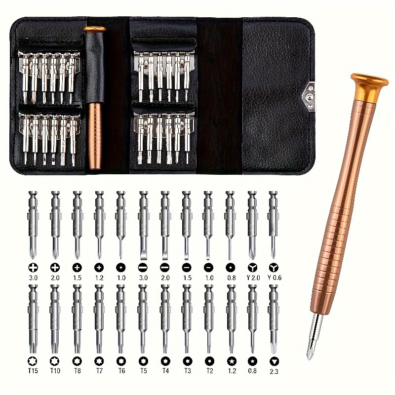 

Magnetic Screwdriver Set, 25 In 1 Small Phillips And Slotted Screwdriver Set, Mini Pocket Screwdriver Set For Repairing Electronics, For Phones, Glasses, Watches, Tablets And More