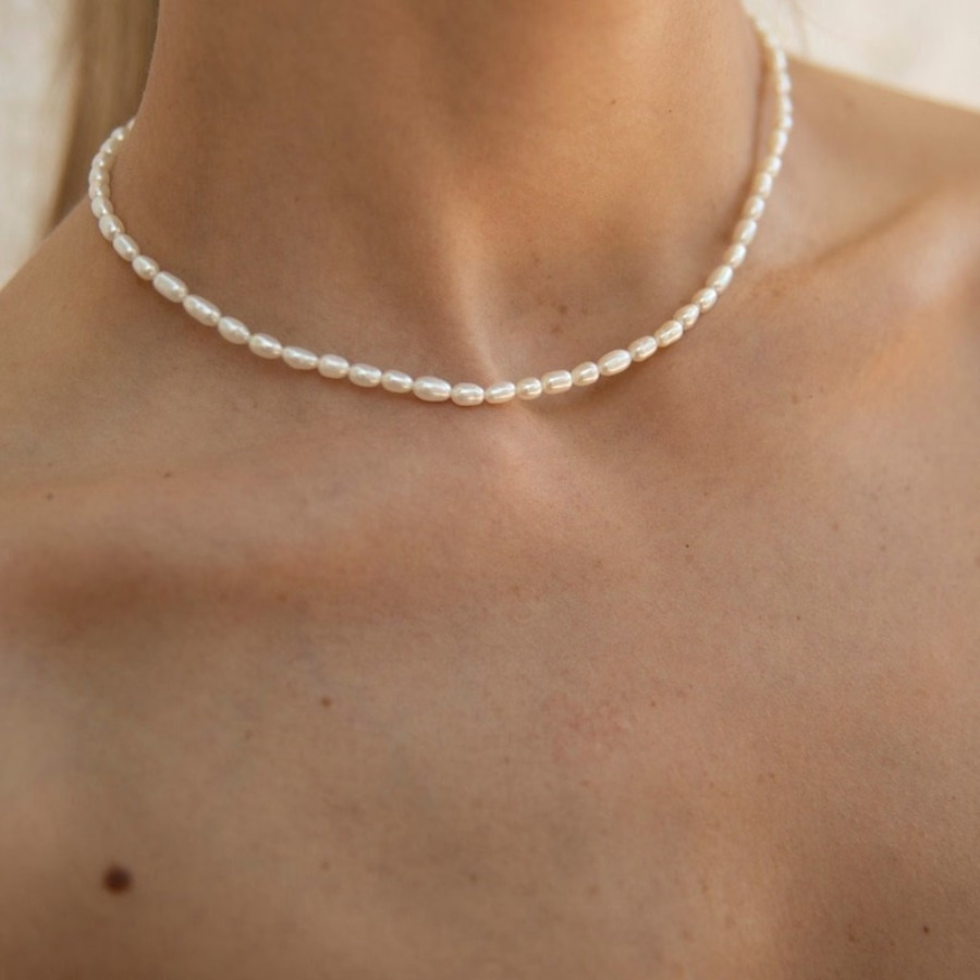 

Freshwater Pearl Choker Small Natural Pearl Necklace Adjustable Pearl Necklace Aaaa Top Quality Pearls