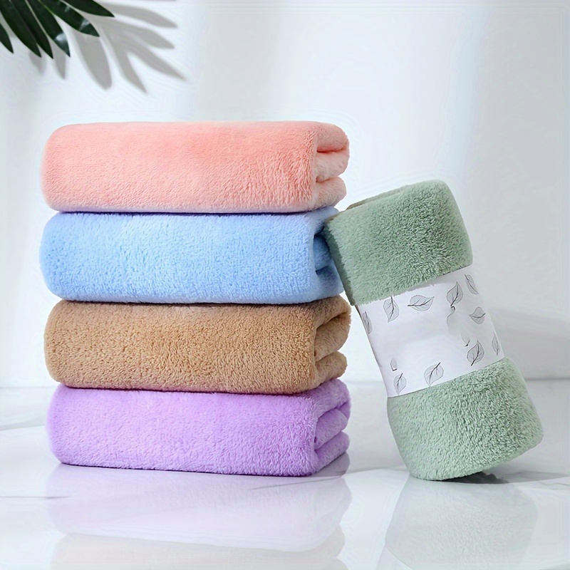 

6pcs Soft Absorbent Coral Velvet Towels, Thickened Quick-drying Household Towels For Men And Women, Bathroom Supplies, Home Supplies