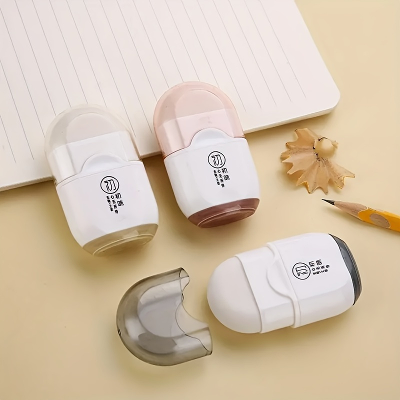 2-in-1 Multi-functional Eraser And Pencil Sharpener - Portable, (random Color) Dual-use Art And Office Supplies For Students