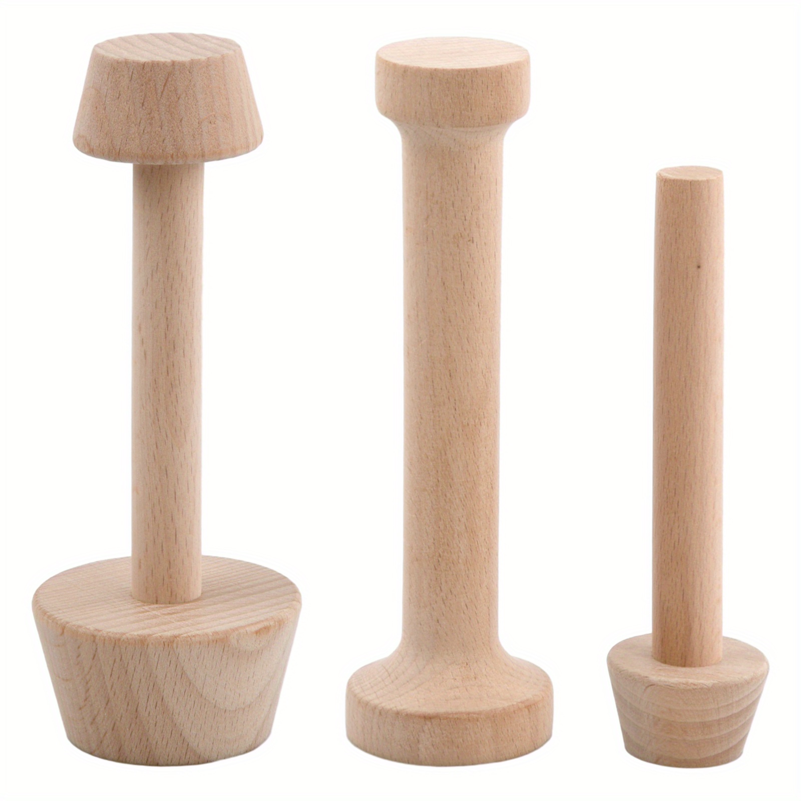 

3-piece Wooden Tart Tamper Set - Double-sided Pastry & Cheesecake Press, Diy Baking Tools For Tarts & Pies, Kitchen Essentials