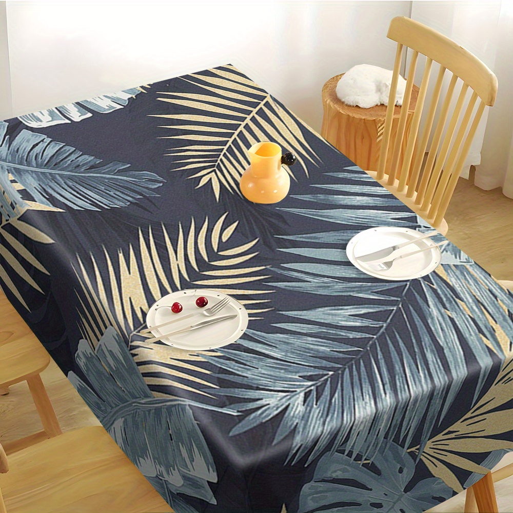 

Elegant Leaf Design Tablecloth - Durable Polyester, Perfect For Dinners & Weddings