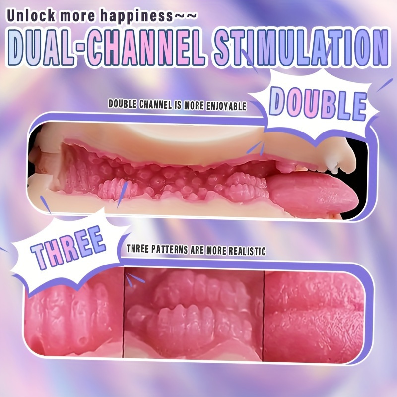 1Pc Realistic Vagina Male Masturbator Oral Mouth Masturbation Cup Real Pussy Sexo Intimate Goods Deep Throat Double Hole Sex Toy for Men