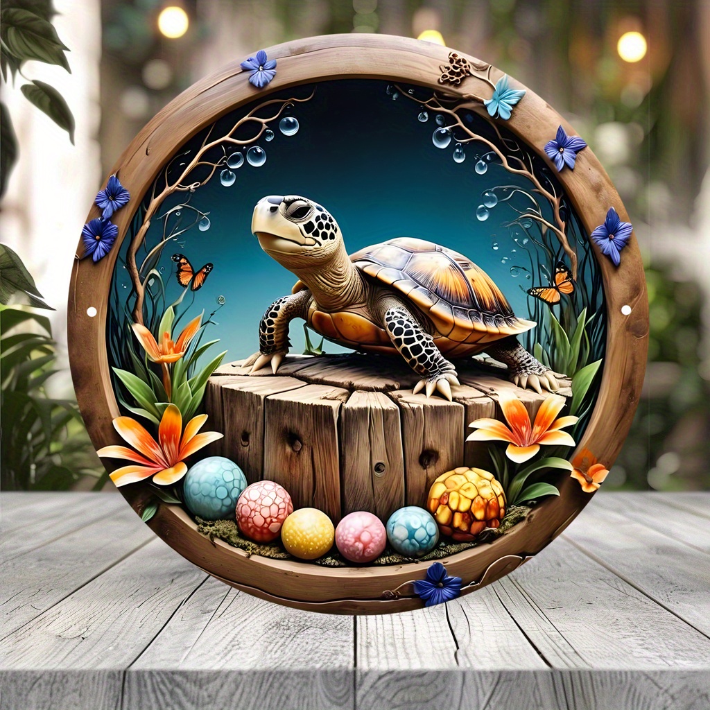 Vintage Aluminum Metal Sign 7.87x7.87 Inch With 3d Sea Turtle Design ...