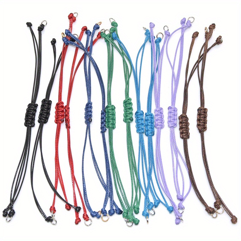 

5pcs Braided Adjustable Bracelet Cords, Polyester Fiber Hand Chains For Making, Polyester Fiber, Cords