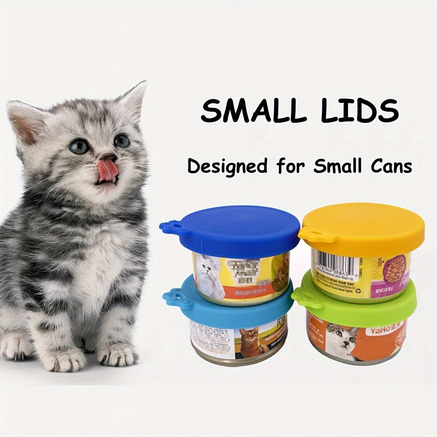 

4pcs Silicone Cat Food Can - Your Pet's And - Fits 3oz Cans - Set Of 4