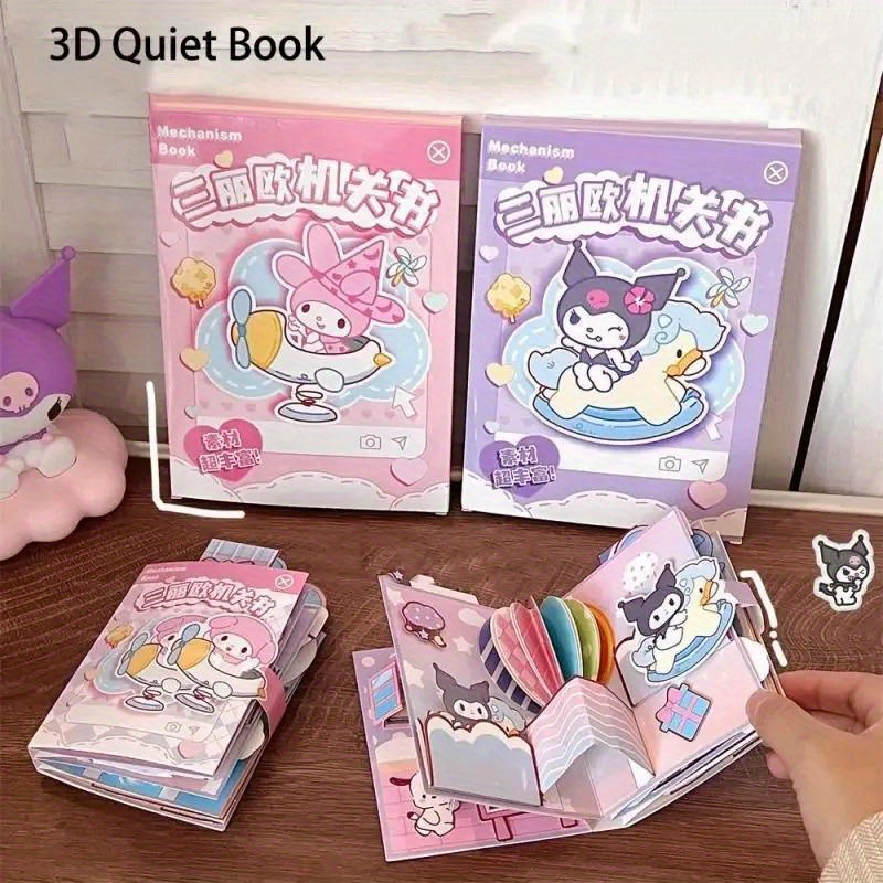 

Sanrio Diy Quiet Book Kit - Kuromi & My Melody Themed Craft Set With Mechanism, Stickers & Creative Development Activities