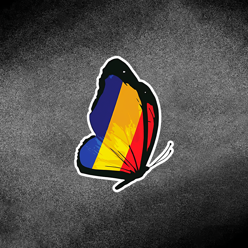 

Romania Flag Butterfly Vinyl Decal Sticker, Matte Finish, Irregular Shape, Waterproof Self-adhesive For Car, Moto, Laptop, Wall Decoration, Single Use