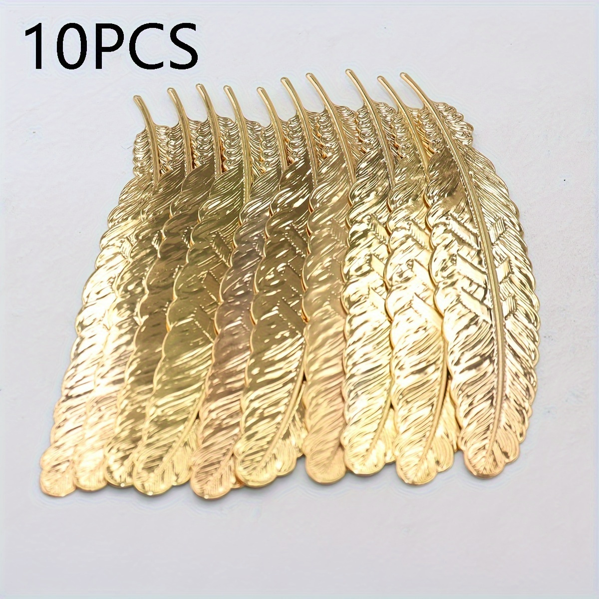 TEMU 10 pièces Marque-pages Métalliques Épais Dorés et Argentés, Design Laser pour Amoureux des Livres, Marque-pages Métalliques Durables, Idéal