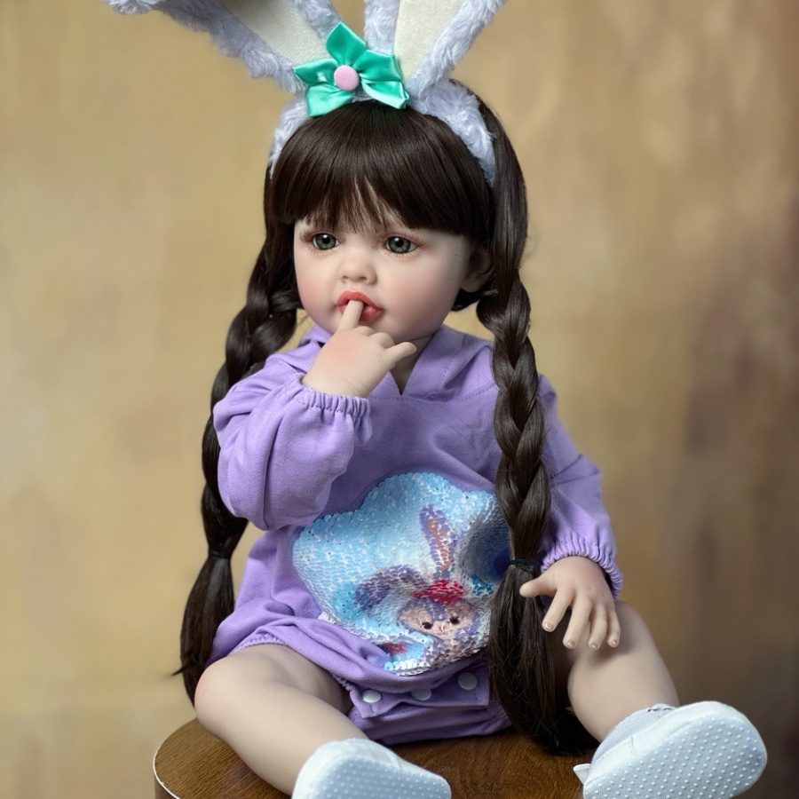 

55cm 22inch Lifelike Reborn Baby Girl Doll Soft Silicone Newborn Princess Toddler Bebe Newborn Bath Toy For Kids Gift