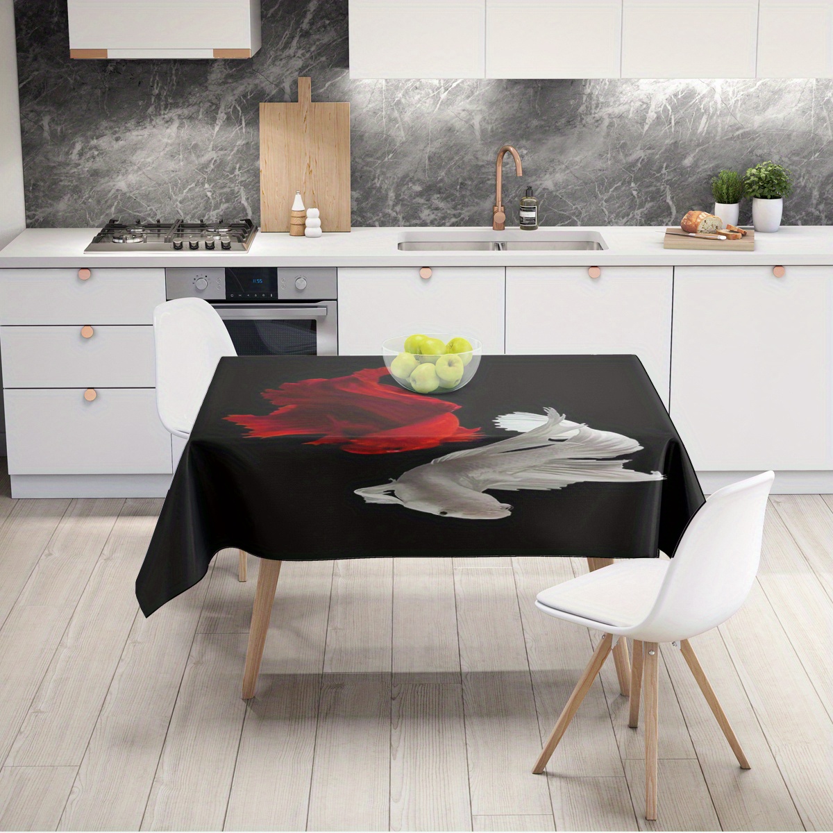 

Elegant Waterproof Tablecloth With Embossed Edges - Perfect For Parties & Everyday Use, Easy To Clean