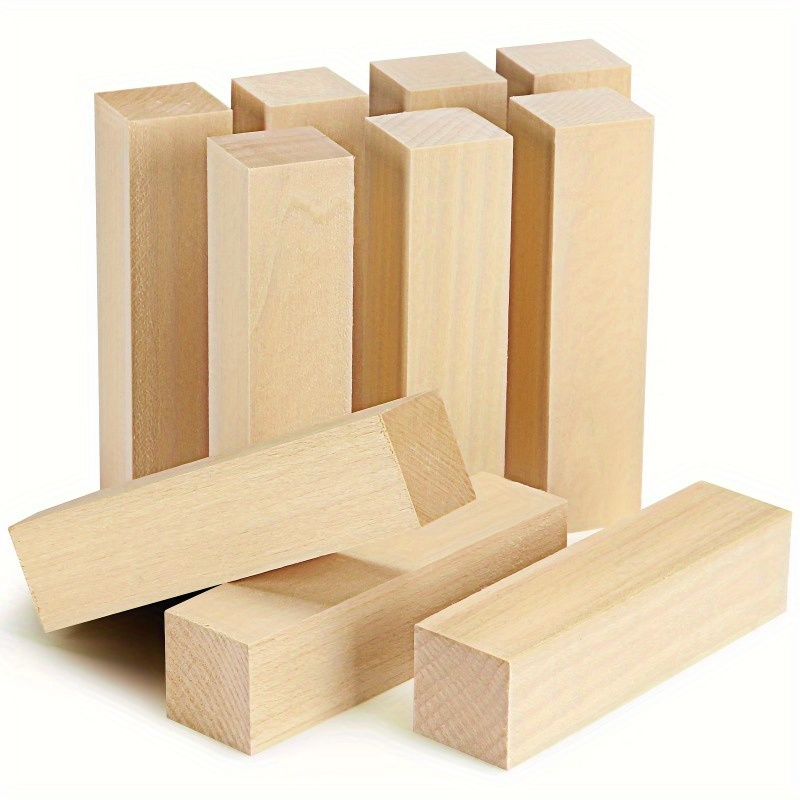 

10-pack Basswood Carving Blocks - Perfect For Whittling & Sculpting, Ideal For Beginners To Experts