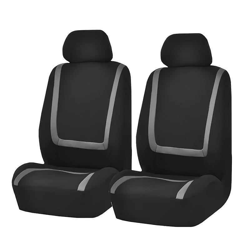 

2pcs Car Front Seat Covers Add Style And Protection To Your Car Seats With Accent Stripe Universal Fit Seat Covers