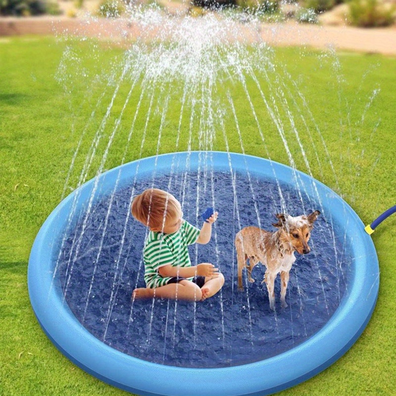 

portable" Foldable Dog Bath Tub & Swimming Pool - Durable Plastic, Non-electric Pet Water Play Mat For Medium To Large Breeds