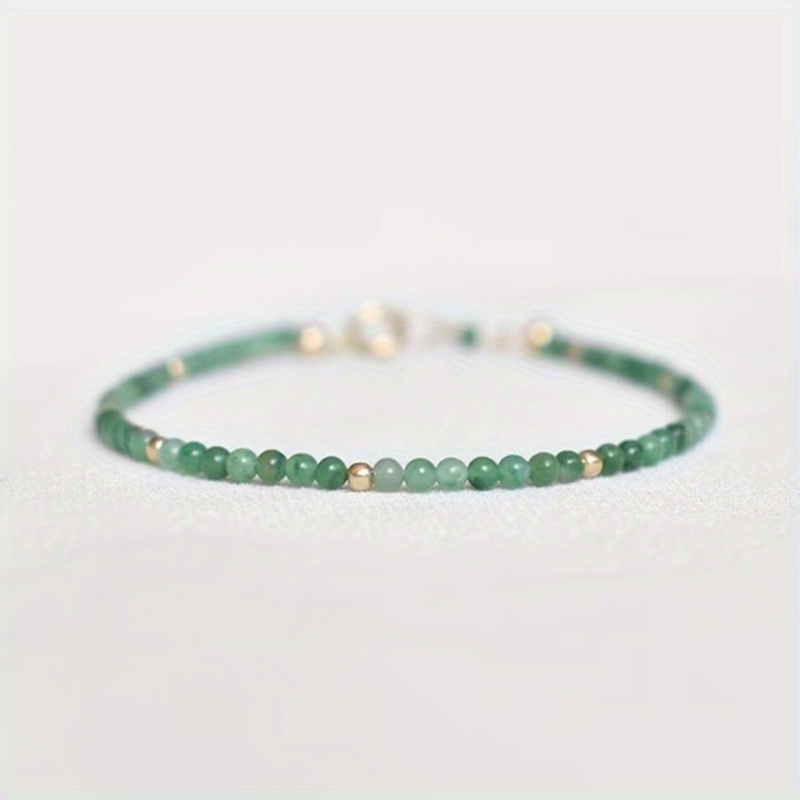 

1pc Fashionable 2mm Beaded Bracelet Natural Stone Simple Style Minimalist Jewelry For Men And Women, Glass Beads, Party Birthday Vacation Mother's Day Gift