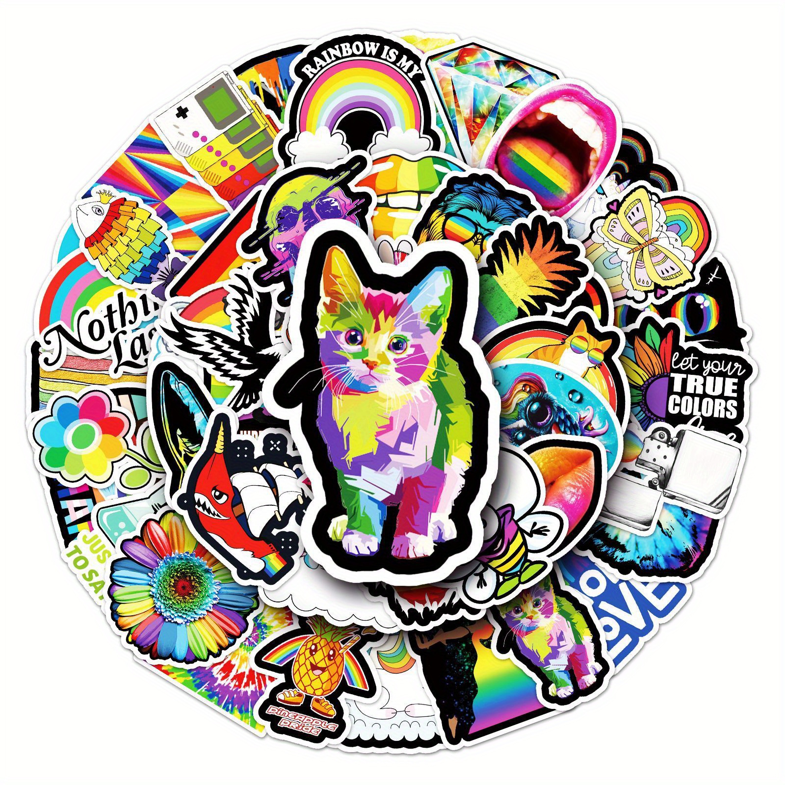 50pcs Instagram Rainbow Series Cartoon Graffiti Stickers - Vibrant ...