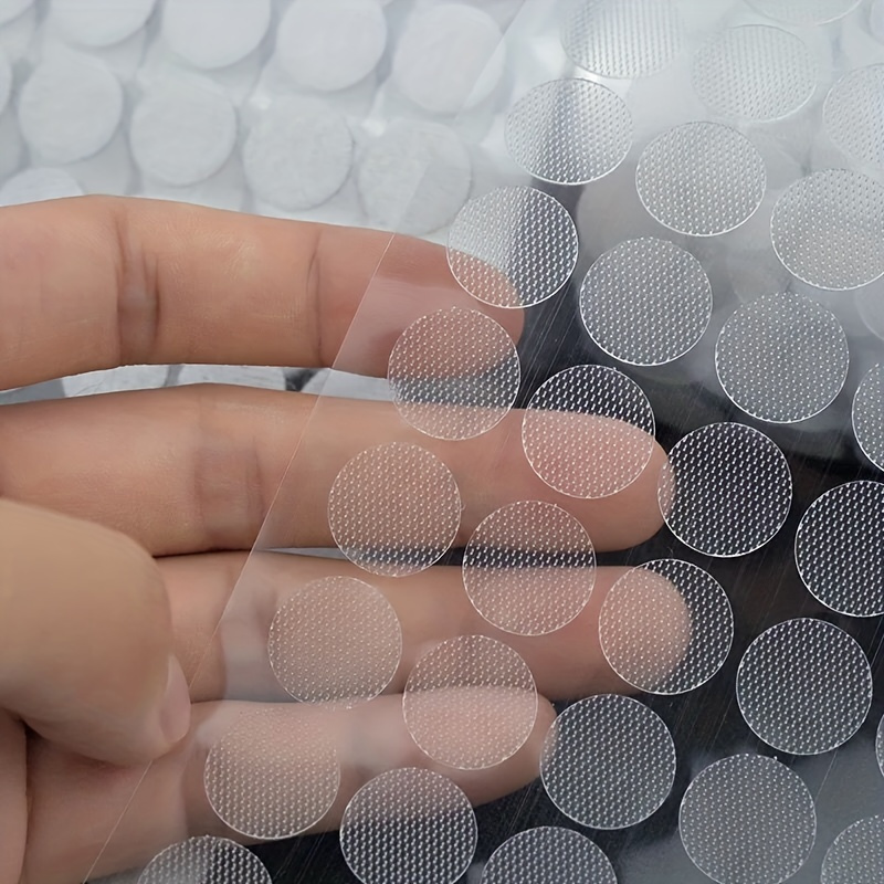 

clear Design" 200 Pairs 15mm Transparent Self-adhesive Hook And Loop Dots - Strong Nylon Fastener Tape Stickers For Baby Safety