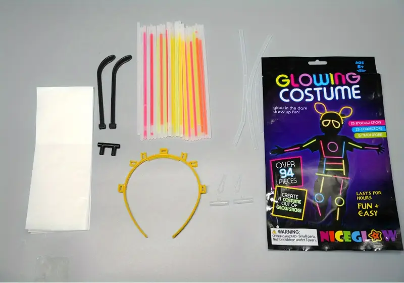 set assortment of glow sticks glow in the dark toy glowing outfit collection glow stick night light bundle customizable wristband celebration gathering karaoke night details 1