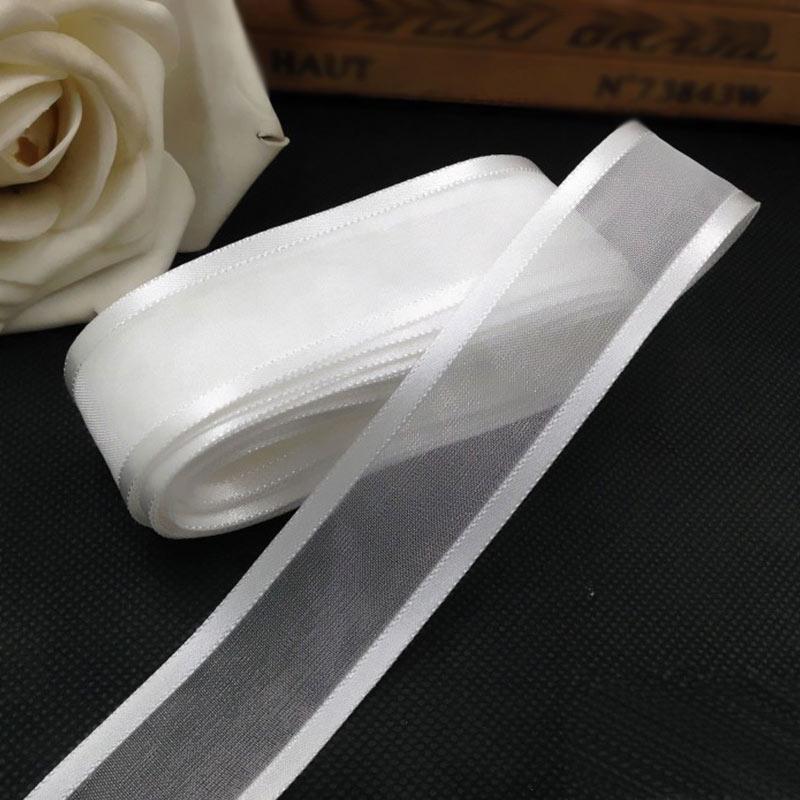 Image of 3pcs Diy Ribbon 5m 25mm Sewing Organza Lace Trim Wedding Party Decoration Hair Bows