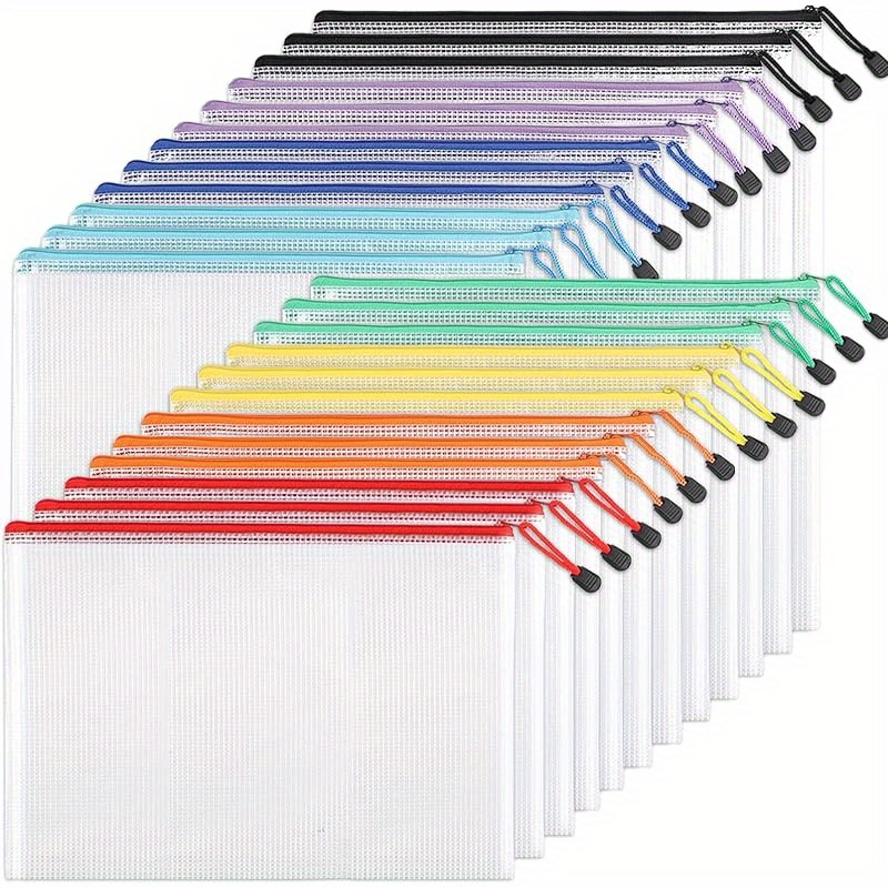 TEMU 24pcs A4 Pvc Bags - File Jackets, Letter Size, Durable Storage Organizer For School, , Toys & Puzzles