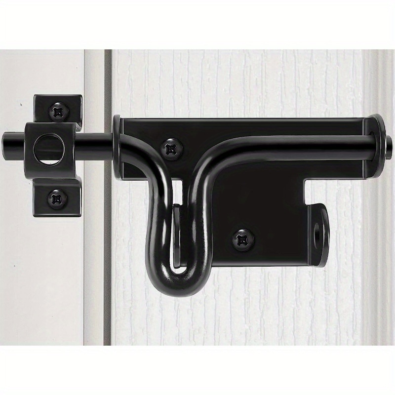 

Heavy Duty Metal Gate Latch - Outdoor Fence Slide Lock With Padlock Hole, Two-way Design For Vinyl Gates, Yard Shed, And Barn Doors