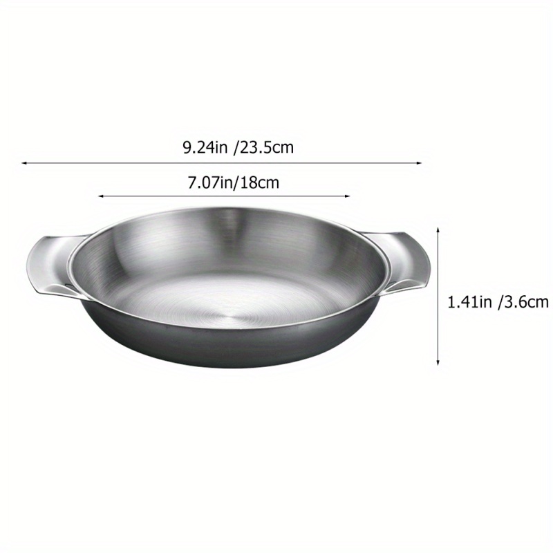 versatile stainless steel cooking pan with dual handles non stick heat resistant for seafood hot pot more easy clean details 7