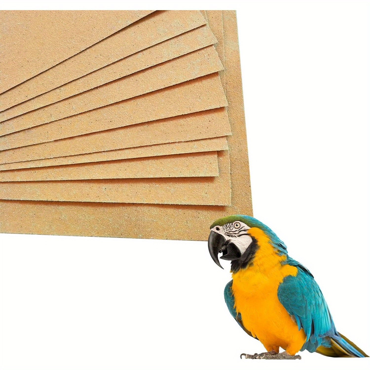 

10pcs Gravel Paper For Bird Cage, Bird Cage Gravel Liner, Bird Grinding Sandpaper, Easy Sandpaper, Paper With For Birds Parrots Cockatiels