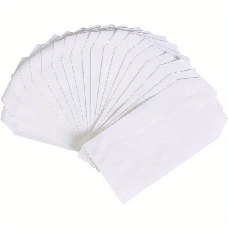Image of 50pcs 8x15cm Flat Paper Bags – White Small Gift Bags For Party Favors, Weddings, Events, And Special Occasions – Perfect For Wrapping Crafts, Jewelry, And Decorative Packaging