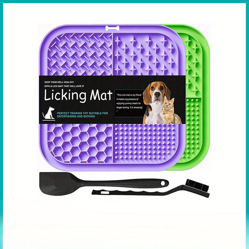 

Silicone Slow Feeder Licking Mat For Dogs With Suction Cup, Anti-choke Pet Feeding Pad, Entertaining And Boredom Busting, Suitable For Wet And Dry Food, Unique Hanging Hole Design For Various Surfaces