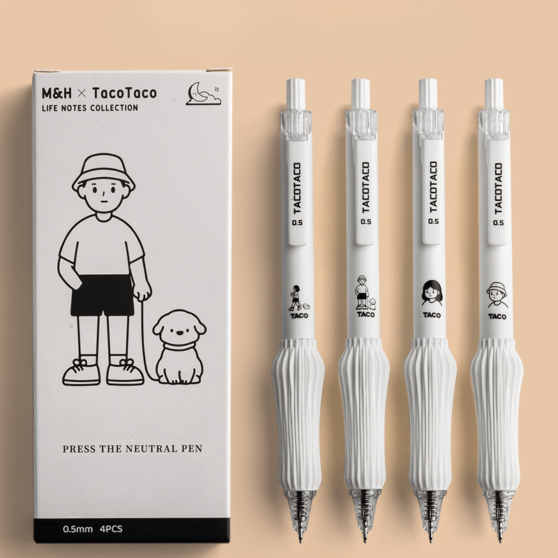 TEMU 4pcs, Retractable Pens, Cute Pens, 0.5mm Quick Dry Pens Fine Point Pens Smooth Writing Pens, , For Journaling Home, School & Office Mother's Day Gifts, Pens For Writing