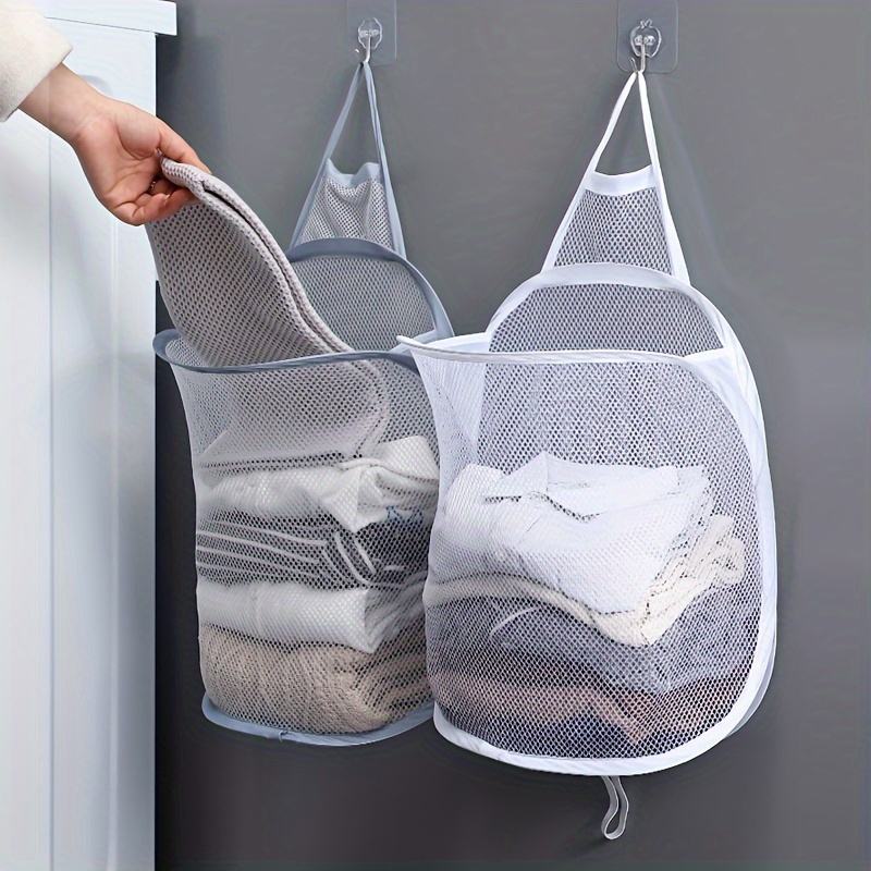 

Space-saving Foldable Laundry Hamper - Wall-mounted Clothes Storage Basket For Bathroom, Bedroom, Living Room & Dorm - Home Organization Solution