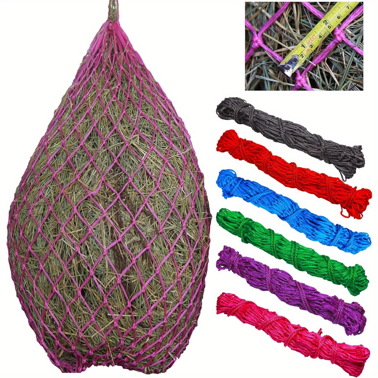 

Hay Net For Horses & Goats - 40" Length 2" , Pe , Reduces & Promotes Hay Feeder For Goats