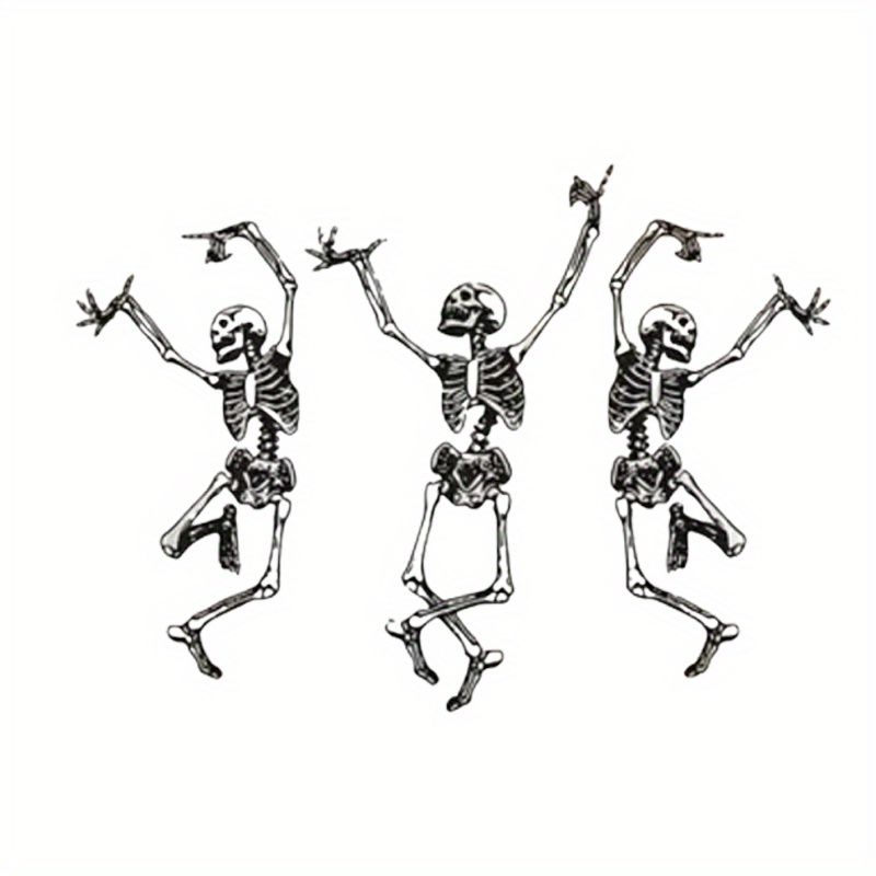 

1pc Trendy Dancing Skeletons Iron-on Transfer Decal - Diy Heat Press Applique For Clothing, T-shirts &