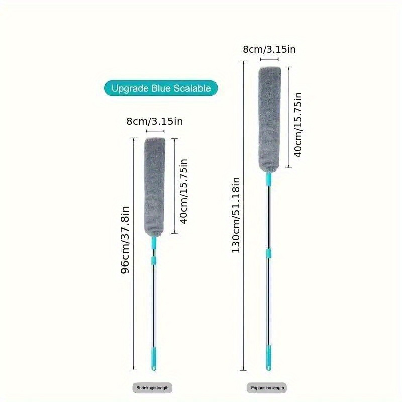 1 set microfiber dusting brush with extendable rod washable versatile crevice cleaner for sofa bed   bottoms ideal for dry wet use no batteries required dust cleaner for home details 0