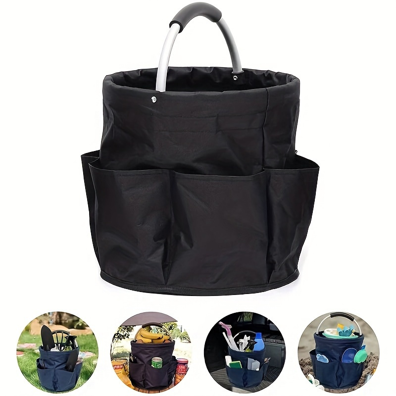 

clutter-free" Space-saving 600d Oxford Cloth Tool Organizer Bag With Carry Handle - Foldable Storage Basket With 6 Compartments For Gardening Essentials