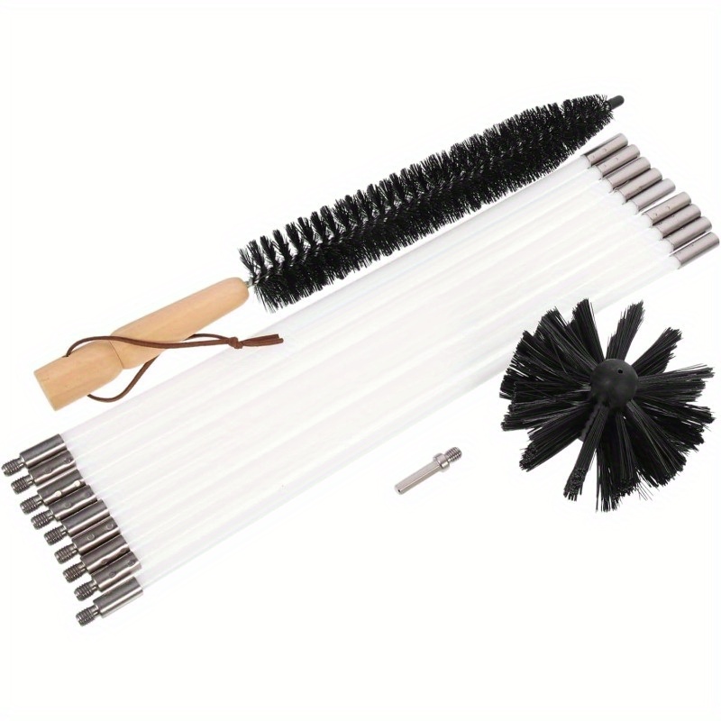   set with handle 1 set of portable pipe cleaning brushes with galvanized iron wire and plastic handle for ventilation and duct cleaning   handle and special features for   details 1