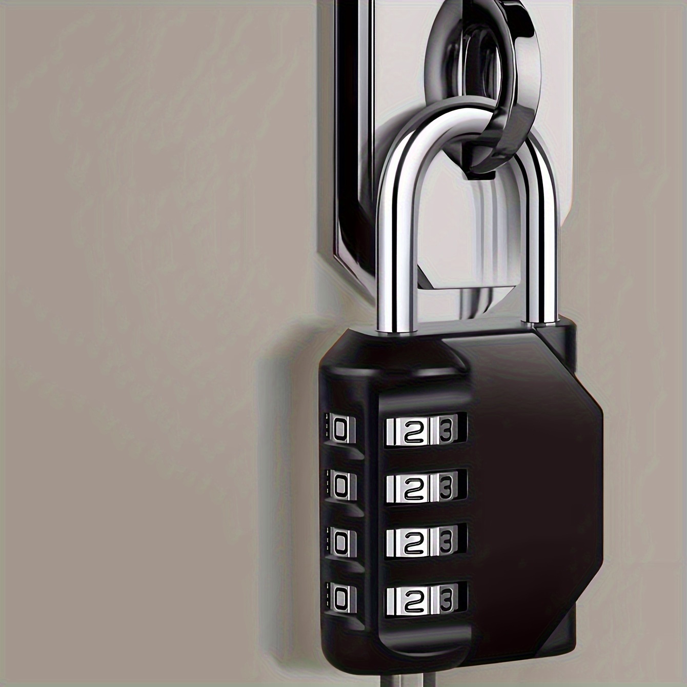 

Combination Lock 4 Digit Outdoor Padlock For School Gym Locker, Sports Locker, Fence, Toolbox, Gate, Case, Hasp Storage (black, Red, Silvery)