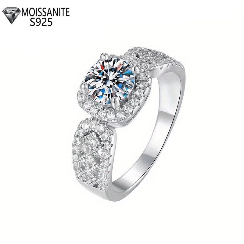 

1ct Moissanite Diamond 925 Sterling Silver Ring, Vintage Lace Square Design, Luxurious & Unique, Unisex, Perfect For Engagement, Wedding, Party, Elegant Gift With Box