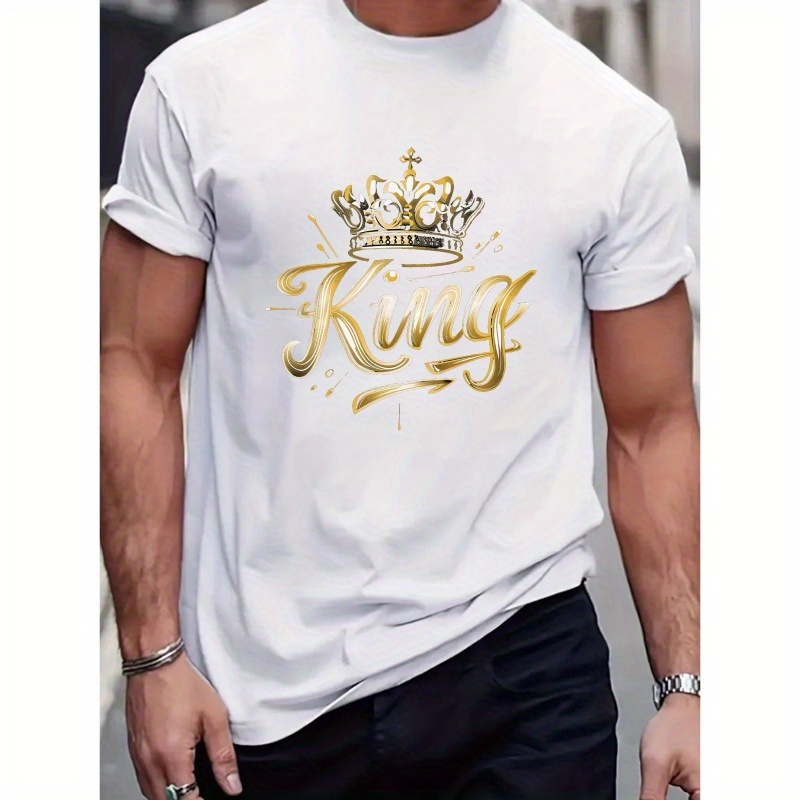 

Gold King Crown Design Fitted Men's T-shirt, Sweat-wicking And Freedom Of Movement