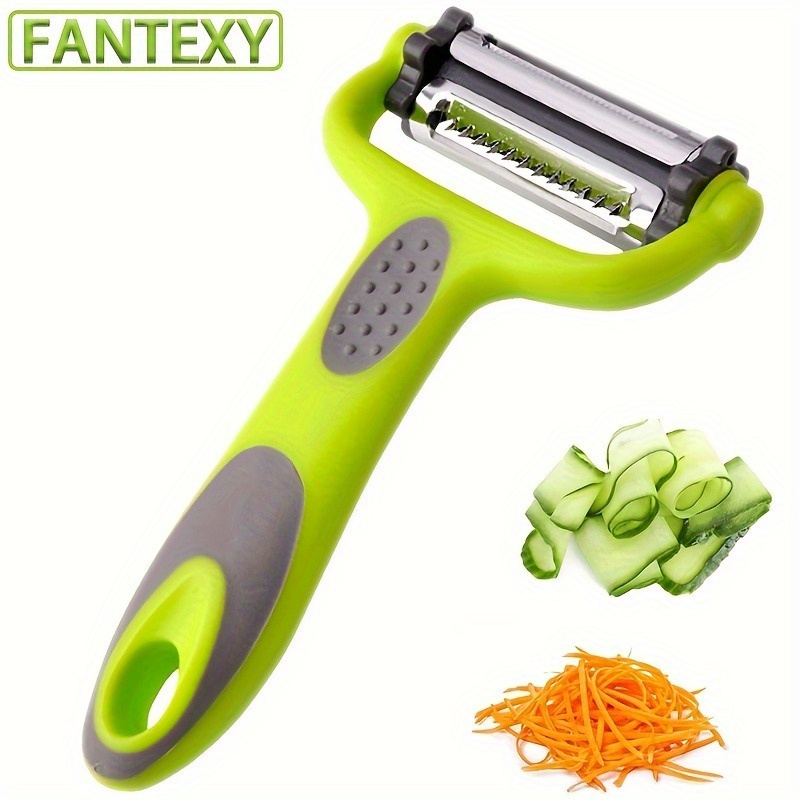 

3-in-1 Multifunctional Fruit & Vegetable Peeler With Julienne & Standard Blades, Stainless Steel And Plastic, Food Contact Safe Kitchen Tool