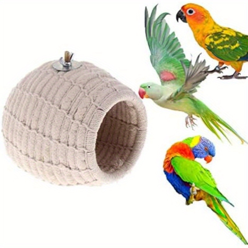 TEMU Comfortable Rope Woven Bird Nest Bed - Soft Nylon Hanging Toy, Suitable For Parrots, Parakeets, And Small To Medium-sized Birds - Designed For