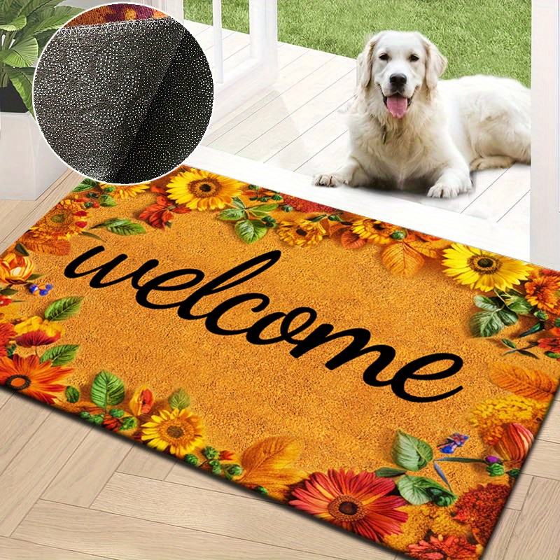 

Sunflower Welcome Mat - Thick, Non-slip, Durable Indoor/outdoor Doormat For Pets & Home Entrance