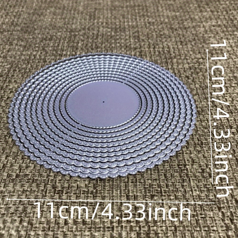Image of Craft Metal Stencil Mold Cutting Die 11pcs Lace Round Frame Die Cuts Album Paper Card Craft Embossing