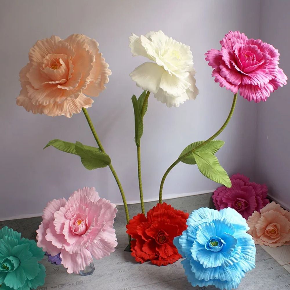 

Giant Silk Rose Artificial Flower - Realistic Pe Foam Peony For Wedding Backdrop & Home Decor, 1pc