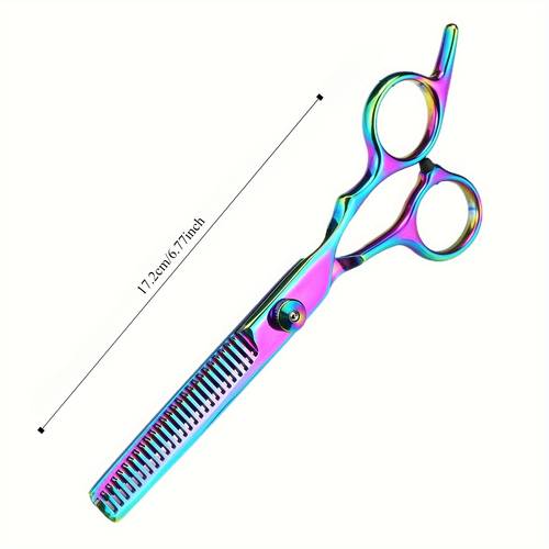 1pc Rainbow Color Barber Scissors, Hair Cutting Scissors, Hair Thinning Shears, Professional Barber Tools Salon Supplies And Equipment Barber Accessories